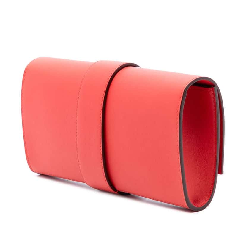 Hermès Tadelakt Medor Clutch 23 Red Leather Good condition - Back View