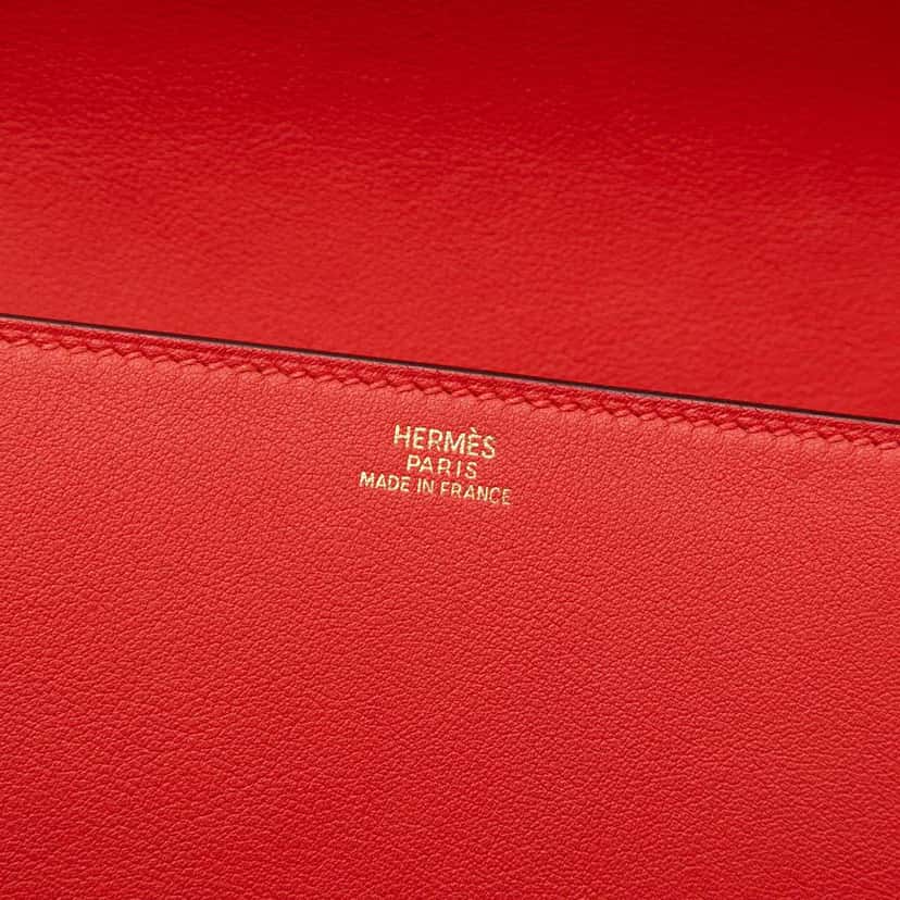 Hermès Tadelakt Medor Clutch 23 Red Leather Good condition - Box View