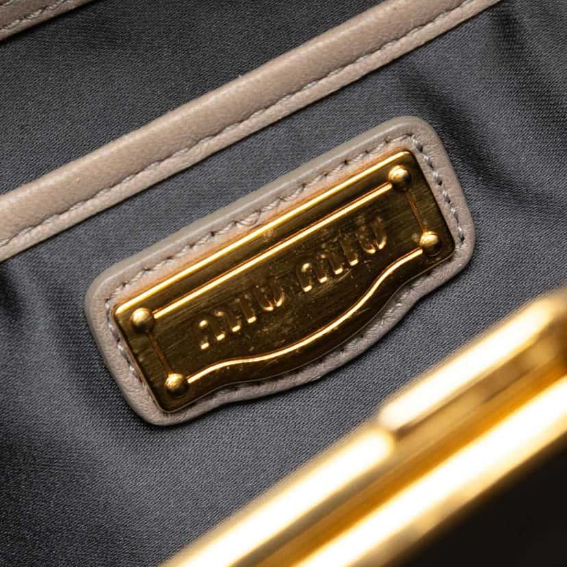 Miu Miu Matelasse Nappa Frame Tote Grey Leather Good condition - Box View