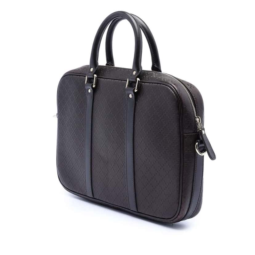 Gucci Medium Leather Diamante Bright Business Bag Brown Leather Very good condition - Back View