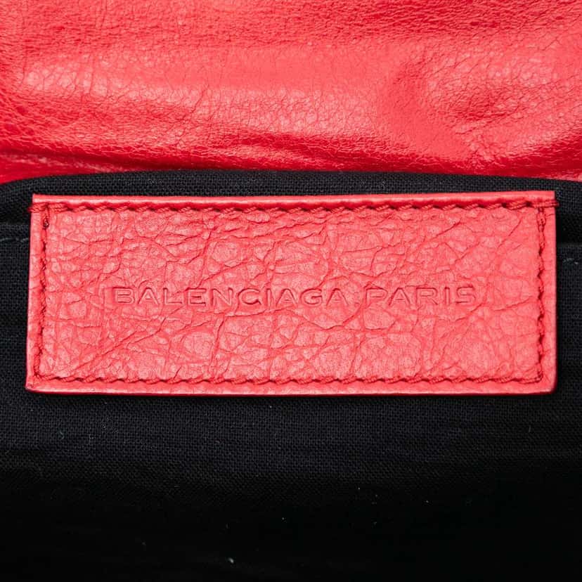 Balenciaga Lambskin Motocross Classic Envelope Clutch Red Leather Very good condition - Box View