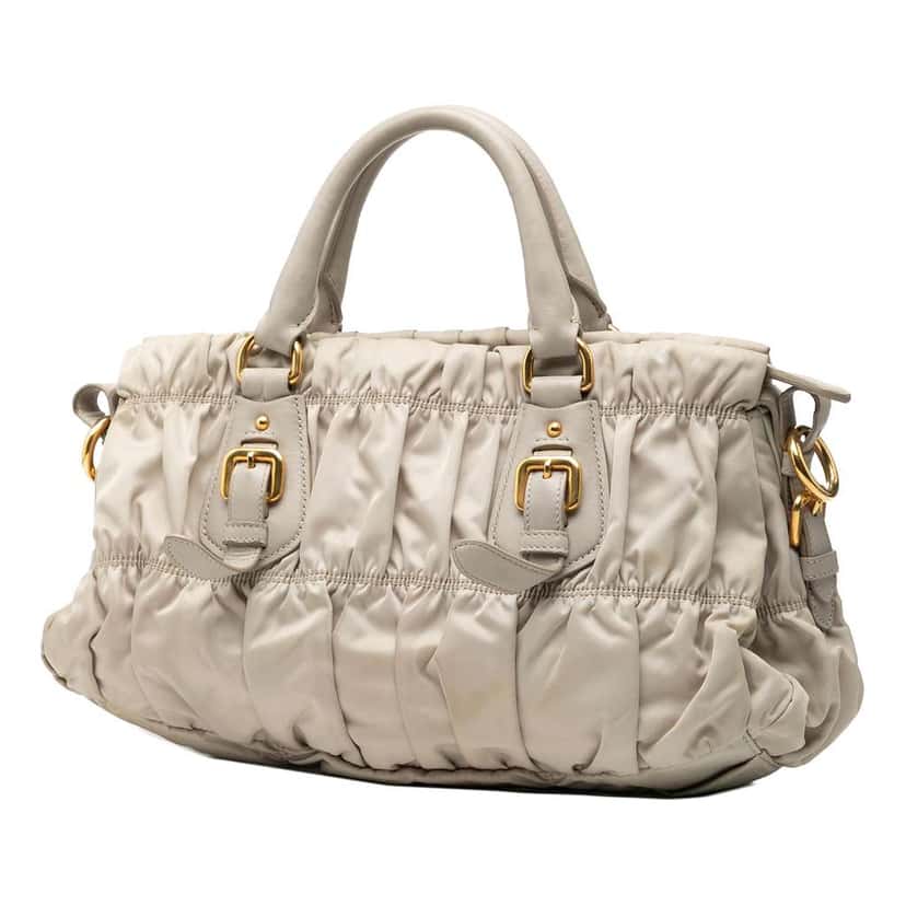 Prada Tessuto Gaufre Satchel Grey Good condition - Back View