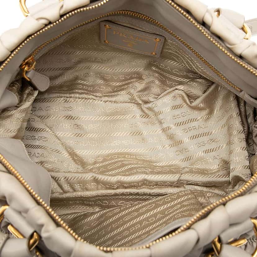 Prada Tessuto Gaufre Satchel Grey Good condition - Model View