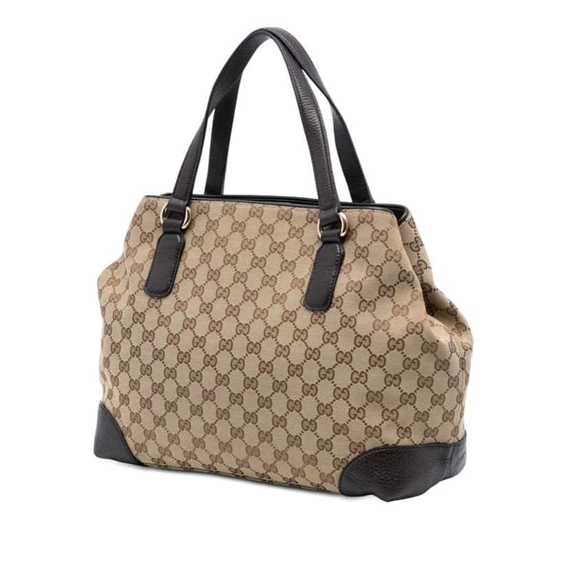 Gucci Medium GG Canvas Web Dressage Tote Brown Canvas Very good condition - Back View