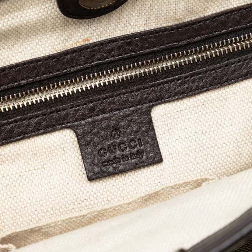 Gucci Medium GG Canvas Web Dressage Tote Brown Canvas Very good condition - Box View