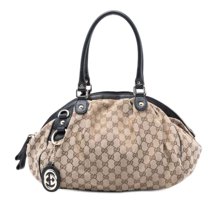Gucci GG Canvas Sukey  Satchel Brown Canvas Good condition - Front View