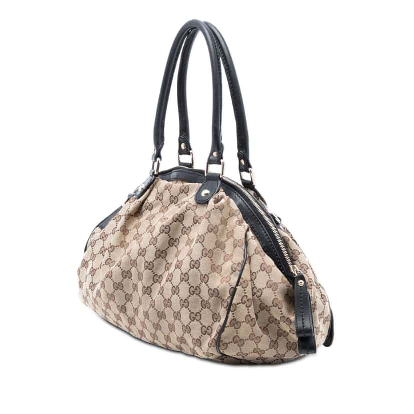 Gucci GG Canvas Sukey  Satchel Brown Canvas Good condition - Back View