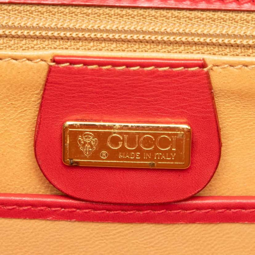Gucci Small Calfskin Bamboo Night Red Leather Very good condition - Box View