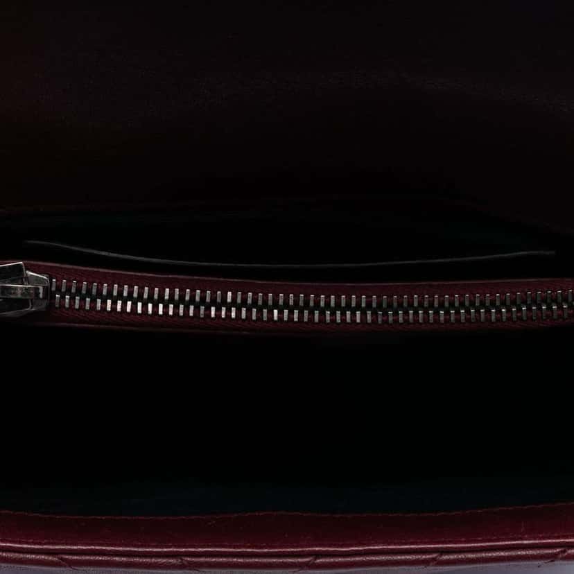 Saint Laurent Medium Chevron Sheepskin Monogram College Satchel Red Leather Very good condition - Model View