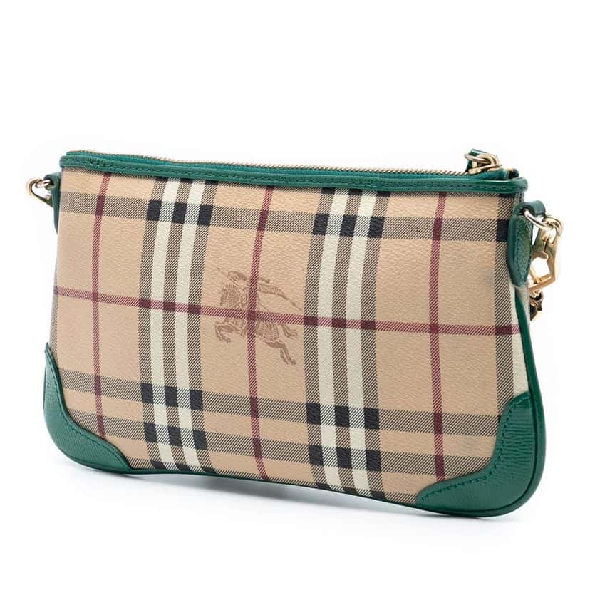 Burberry Haymarket Check Coated Canvas Peyton Crossbody Brown Canvas Very good condition - Back View