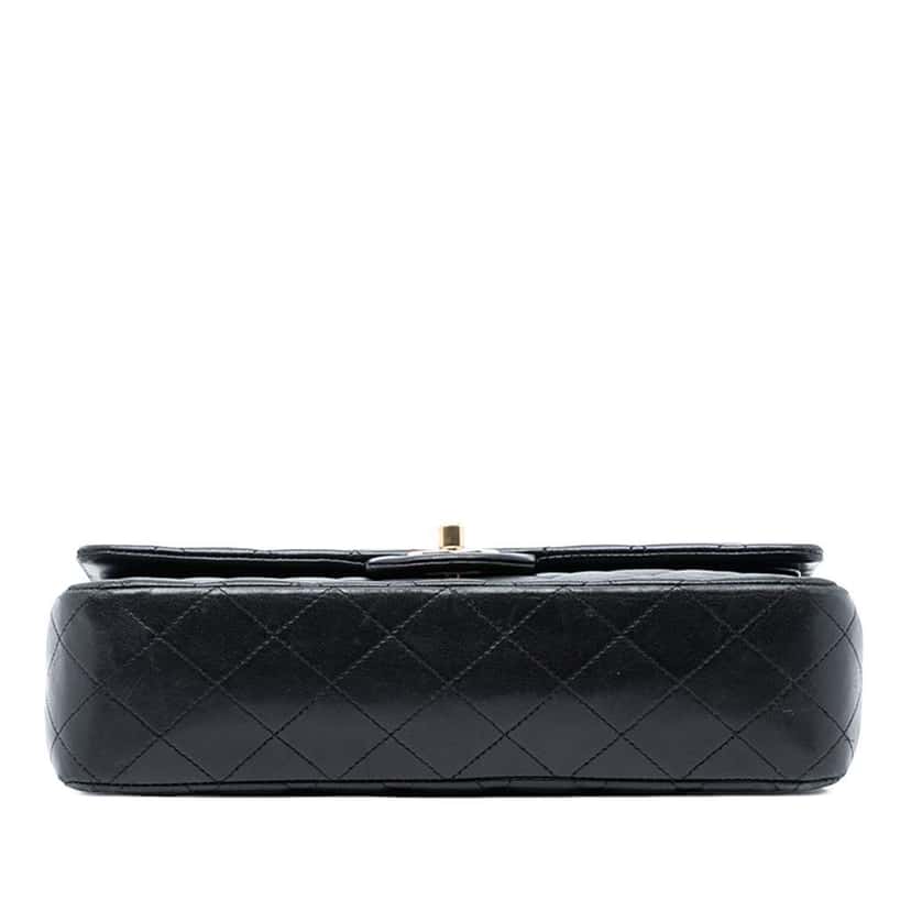 Chanel Medium Classic Lambskin Double Flap Black Leather Good condition - Inside View