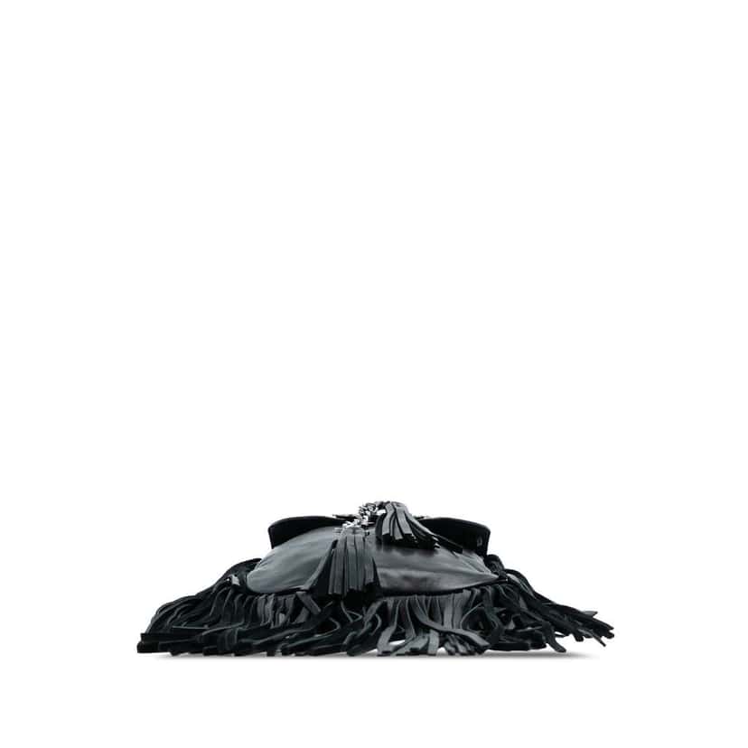 Saint Laurent Leather Anita Fringed Crossbody Black Leather Good condition - Inside View