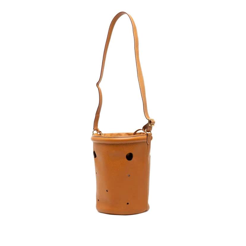 Hermès Clemence Mangeoire Bucket PM Brown Leather Good condition - Back View