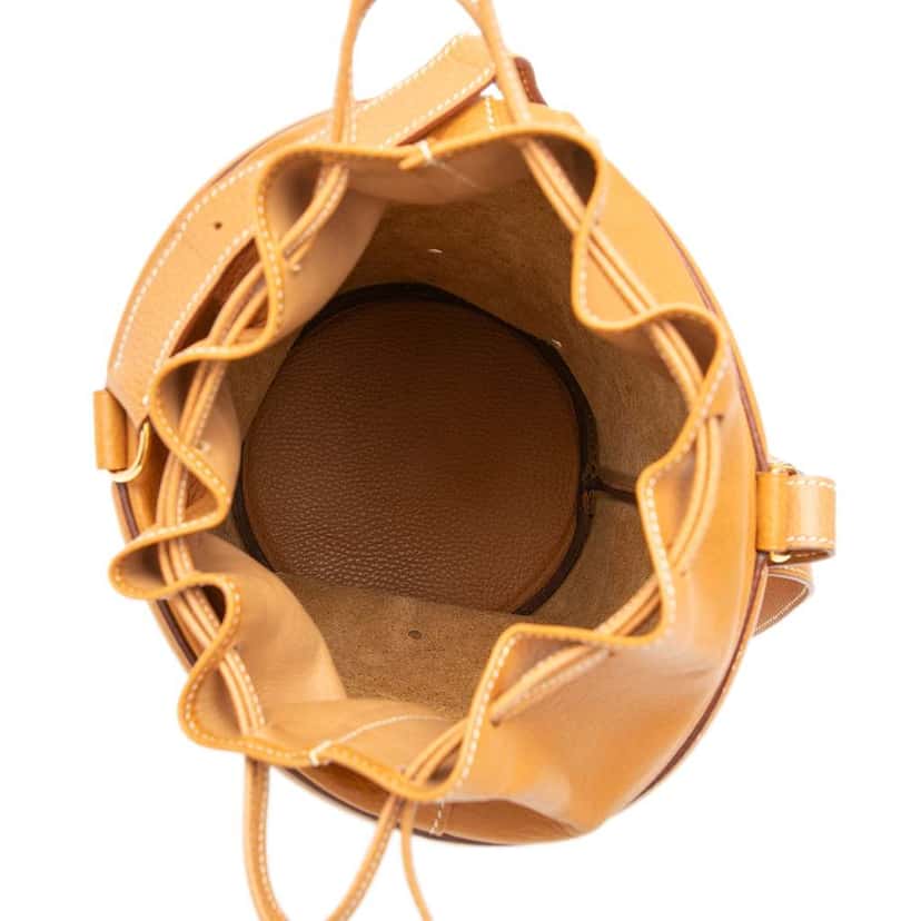 Hermès Clemence Mangeoire Bucket PM Brown Leather Good condition - Model View