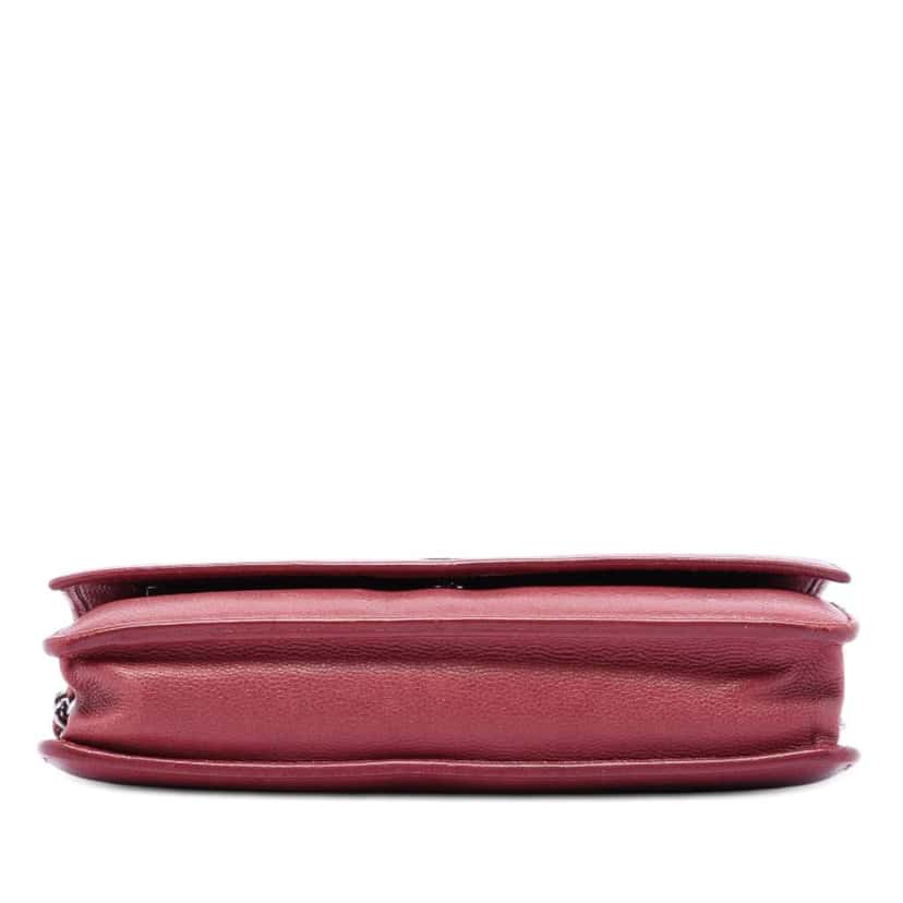 Chanel CC Caviar Sevruga Wallet On Chain Red Leather Very good condition - Inside View