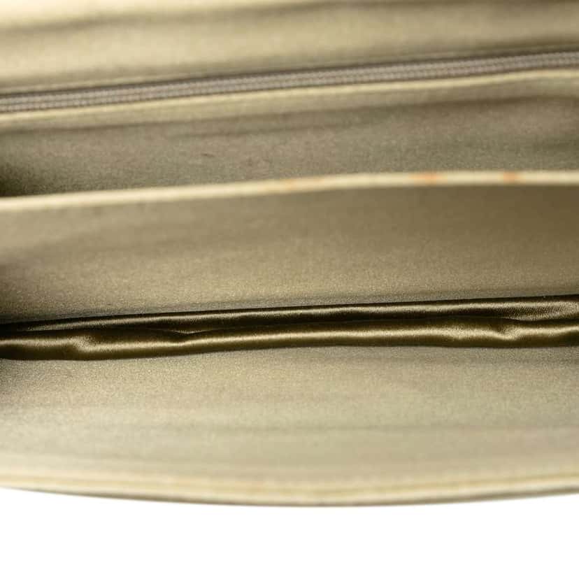 Bottega Veneta Satin Intrecciato Flap Shoulder Bag Gold Satin Very good condition - Model View