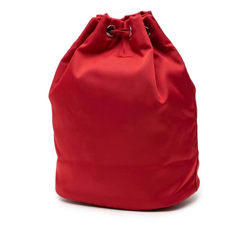 Prada Tessuto Drawstring Pouch Red Very good condition - Back View