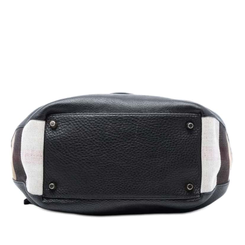 Burberry Small Leather and House Check Canvas Maidstone Satchel Black Leather Very good condition - Inside View