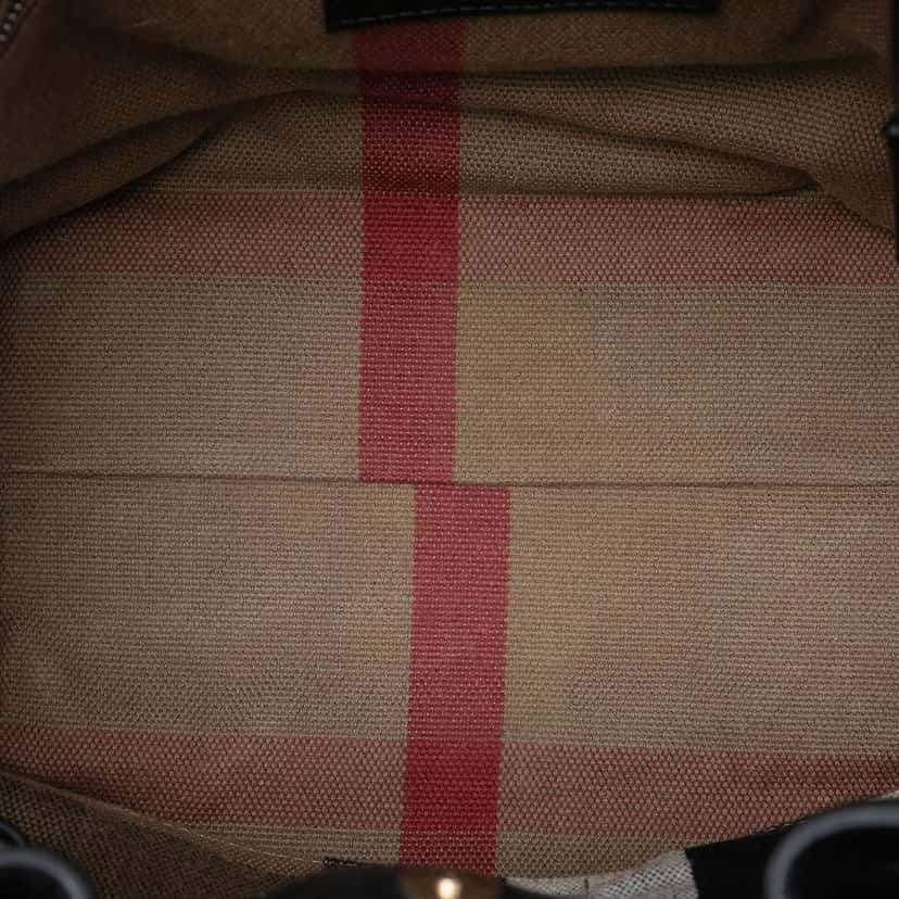 Burberry Small Leather and House Check Canvas Maidstone Satchel Black Leather Very good condition - Model View