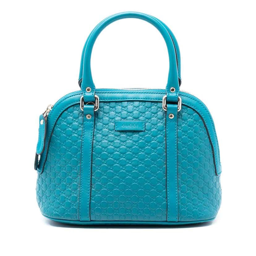 Gucci Mini Microguccissima Dome Satchel Blue Leather Very good condition - Front View