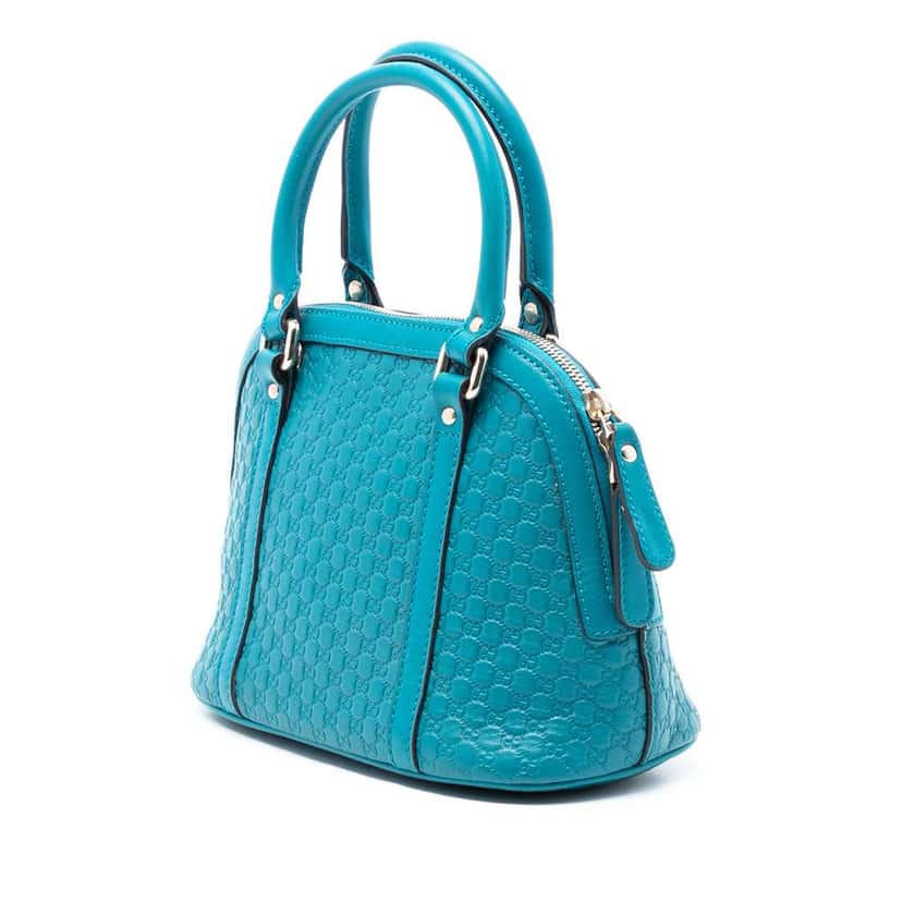 Gucci Mini Microguccissima Dome Satchel Blue Leather Very good condition - Back View