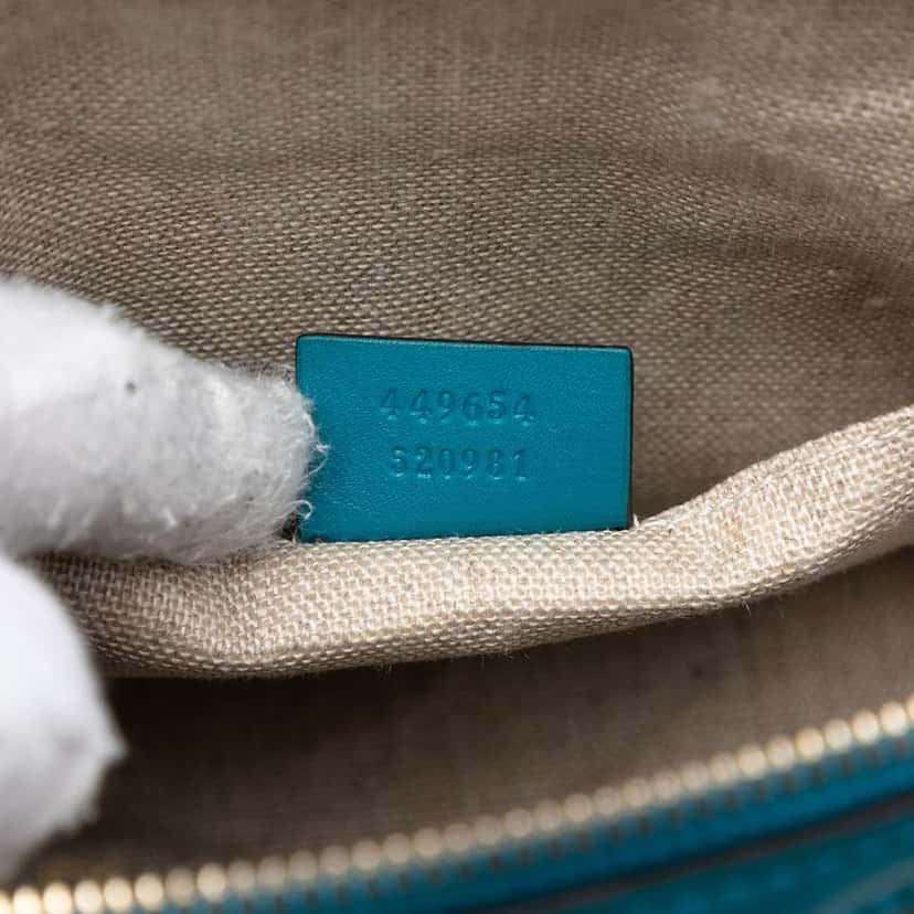 Gucci Mini Microguccissima Dome Satchel Blue Leather Very good condition - Box View