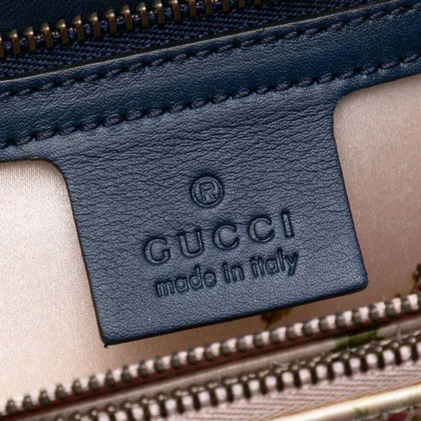 Gucci Small GG Marmont Matelasse Denim Pearly Satchel Blue Denim Very good condition - Box View