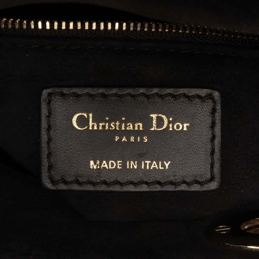 Dior Mini Velvet Cannage Lady Dior Black Velvet Very good condition - Box View