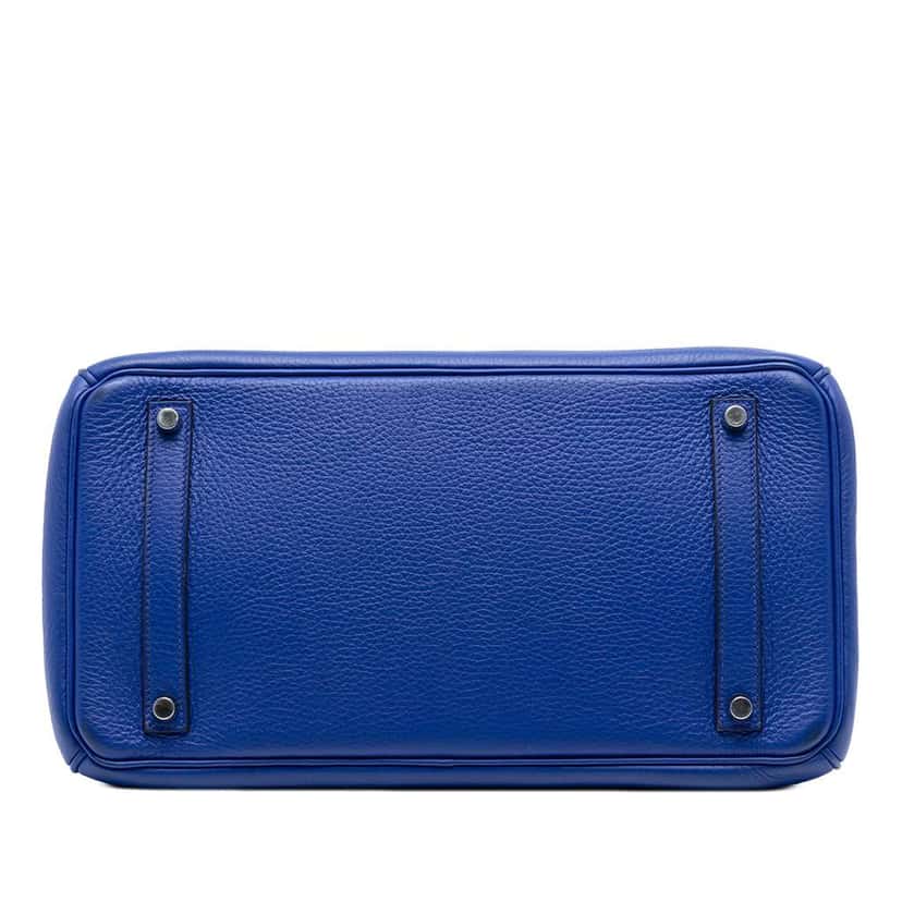 Hermès Togo Birkin Retourne 35 Blue Leather Good condition - Inside View