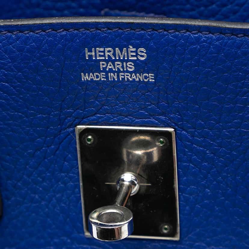 Hermès Togo Birkin Retourne 35 Blue Leather Good condition - Box View