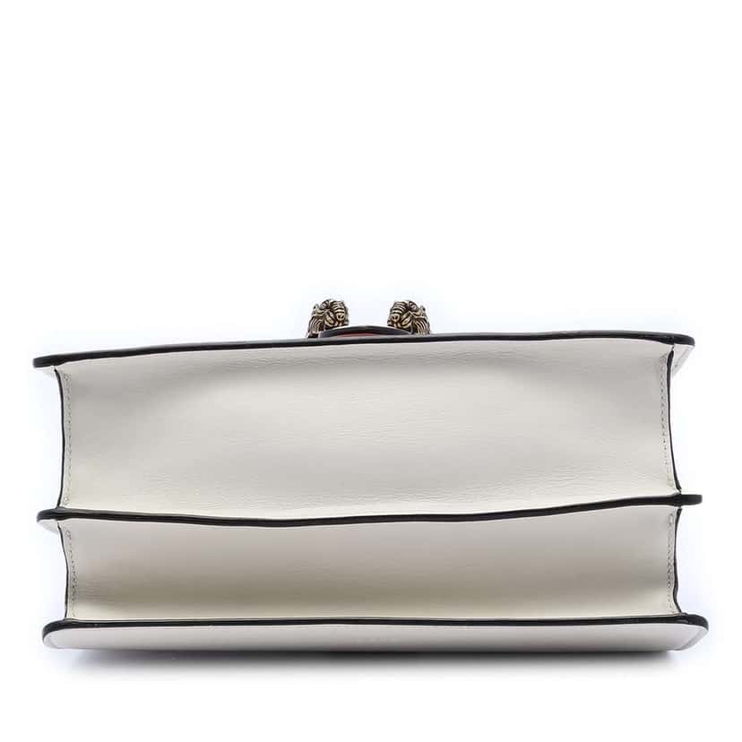 Gucci Medium Leather Bamboo Dionysus Web Satchel White Leather Very good condition - Inside View