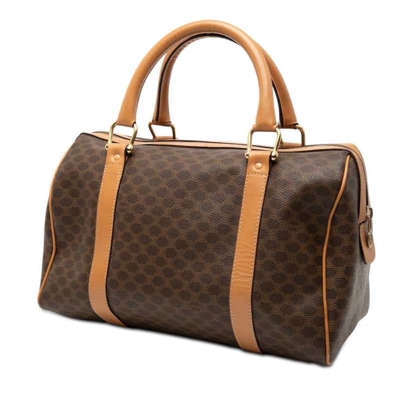 Celine Macadam Coated Canvas Boston Bag Brown Canvas Very good condition - Back View