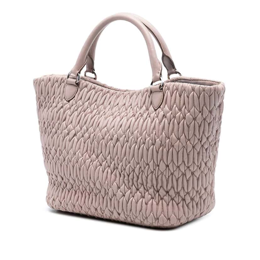 Miu Miu Matelasse Nappa Crystal Satchel Pink Leather Very good condition - Back View