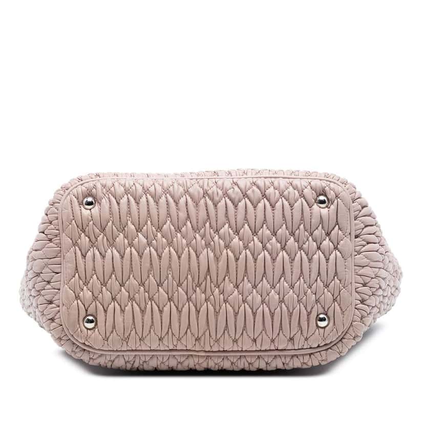 Miu Miu Matelasse Nappa Crystal Satchel Pink Leather Very good condition - Inside View