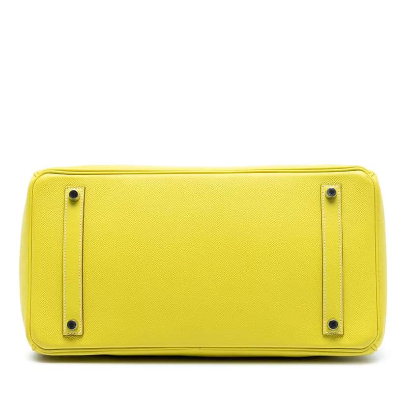 Hermès Epsom Verso Birkin Retourne 35 Yellow Leather Very good condition - Inside View