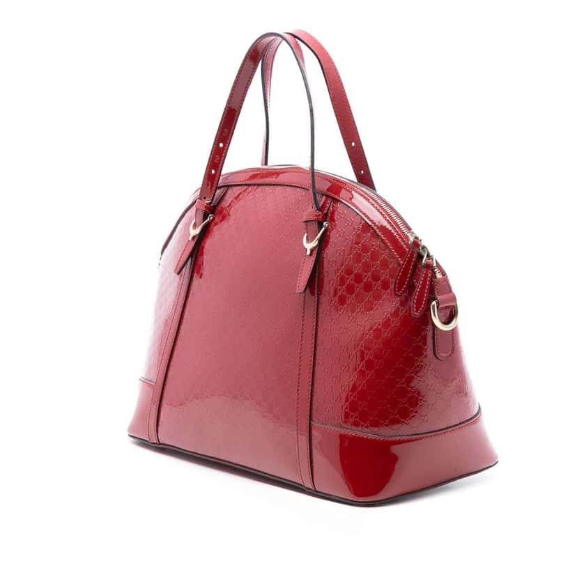 Gucci Large Microguccissima Patent Nice Dome Satchel Red Leather Very good condition - Back View