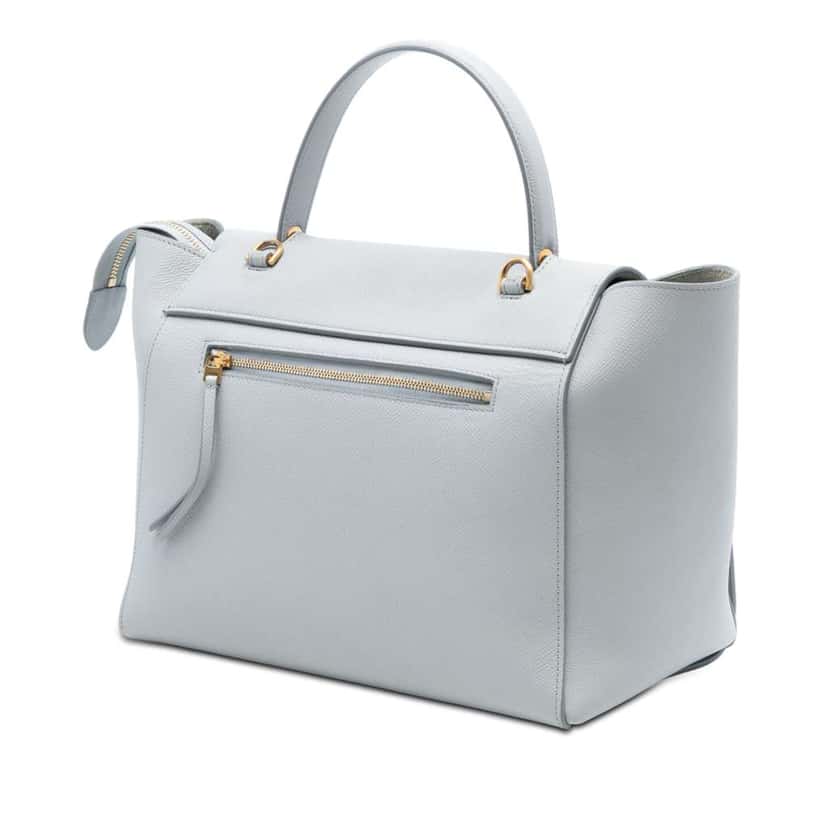 Celine Mini Grained Calfskin Belt Bag Grey Leather Good condition - Back View