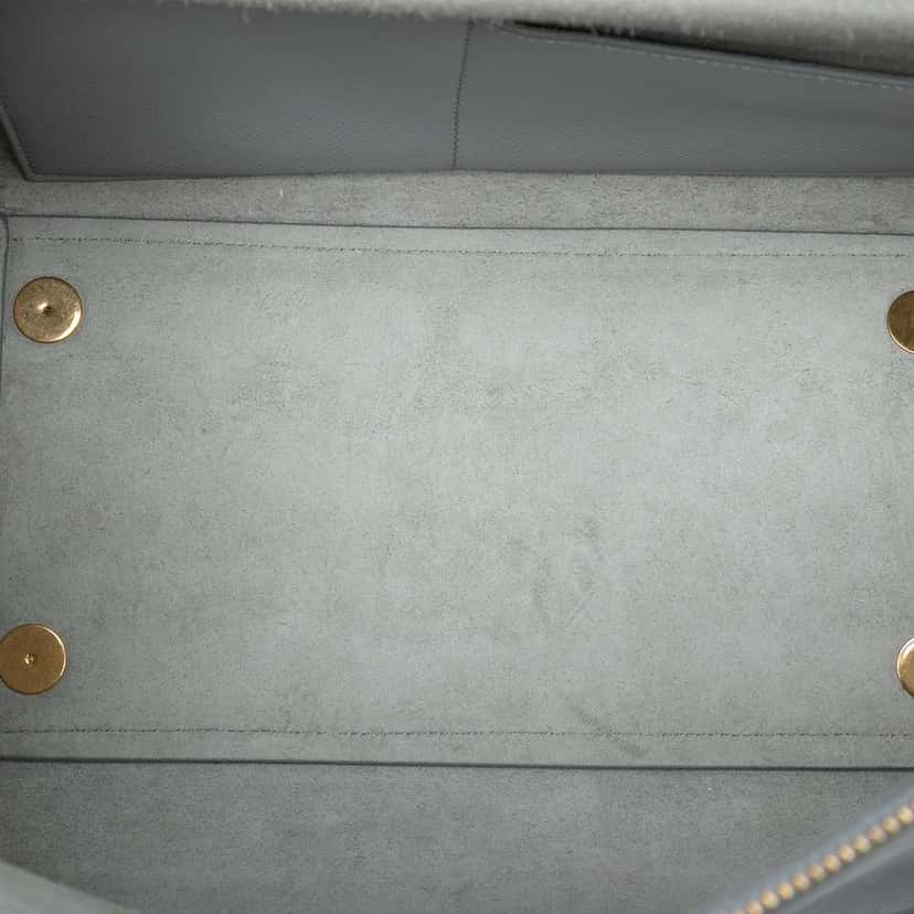 Celine Mini Grained Calfskin Belt Bag Grey Leather Good condition - Model View