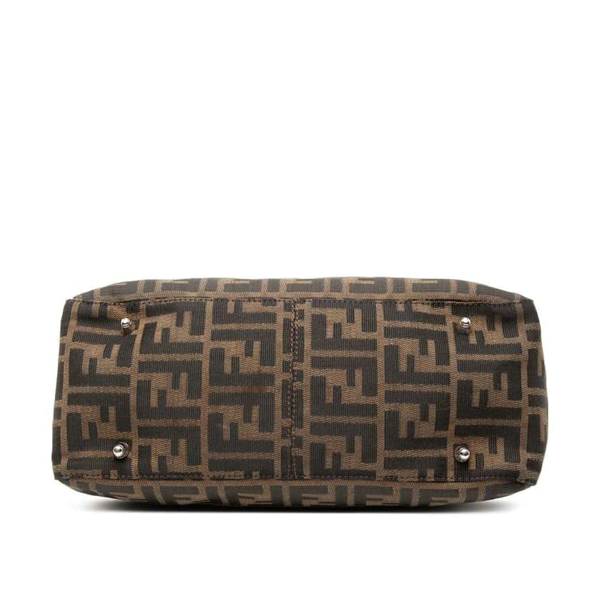 Fendi Small Zucca Canvas Twins Tote Brown Canvas Very good condition - Inside View