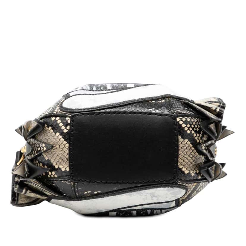 Burberry Croc Embossed Pallas Helmet Shoulder Bag White Leather Very good condition - Inside View