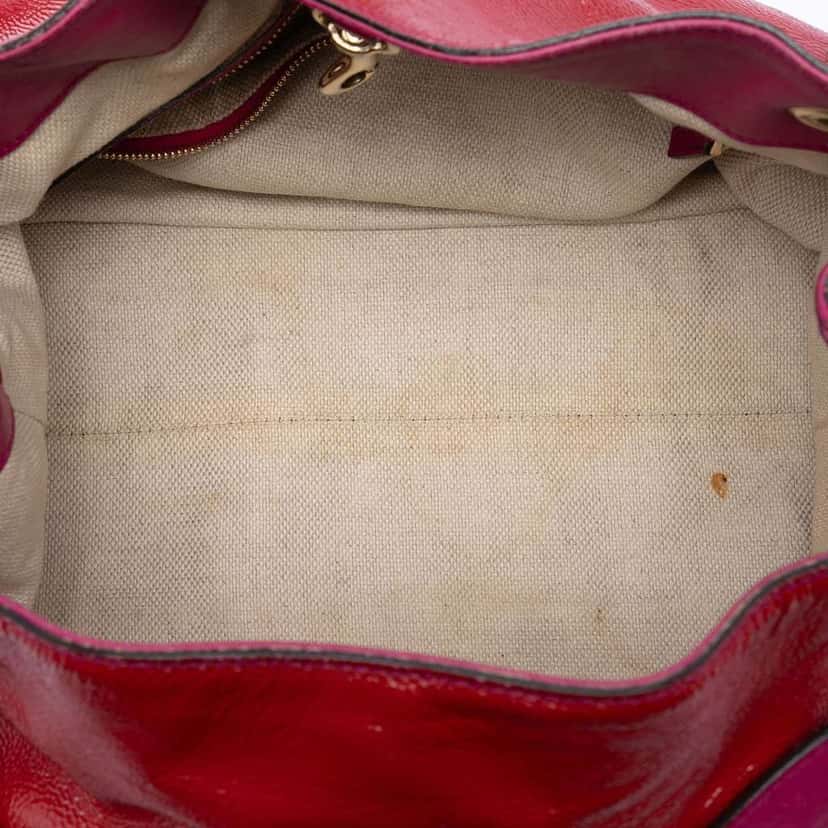 Gucci Medium Patent Soho Chain Tote Red Leather Very good condition - Model View