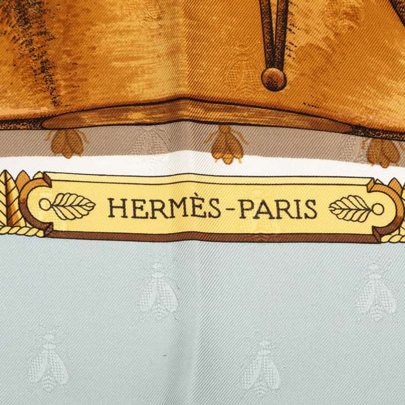 Hermès Napoleon Silk Scarf 90 Blue Silk Good condition - Inside View