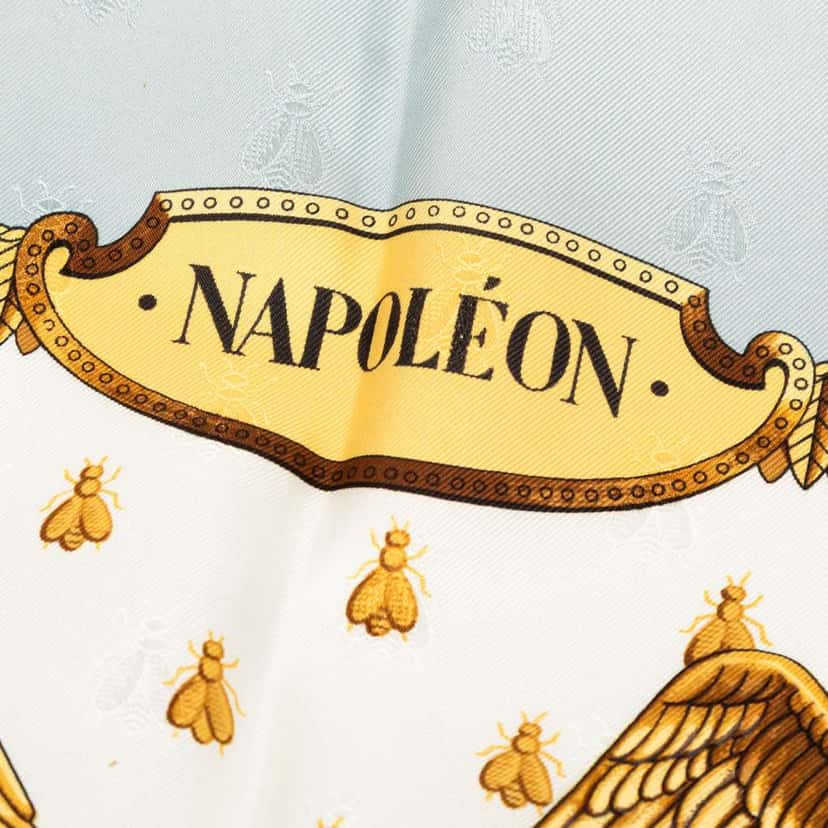 Hermès Napoleon Silk Scarf 90 Blue Silk Good condition - Model View