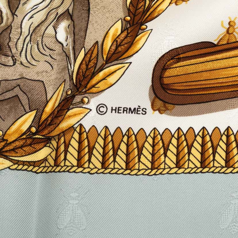 Hermès Napoleon Silk Scarf 90 Blue Silk Good condition - Box View