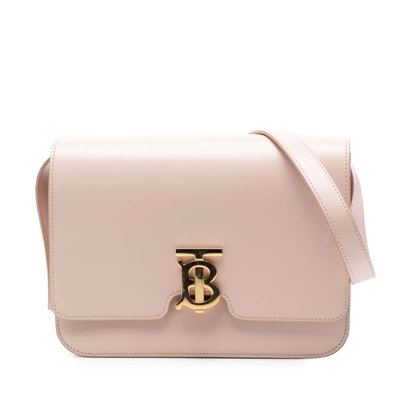 Burberry Medium Smooth Calfskin TB Monogram Crossbody Pink Leather Very good condition - Front View