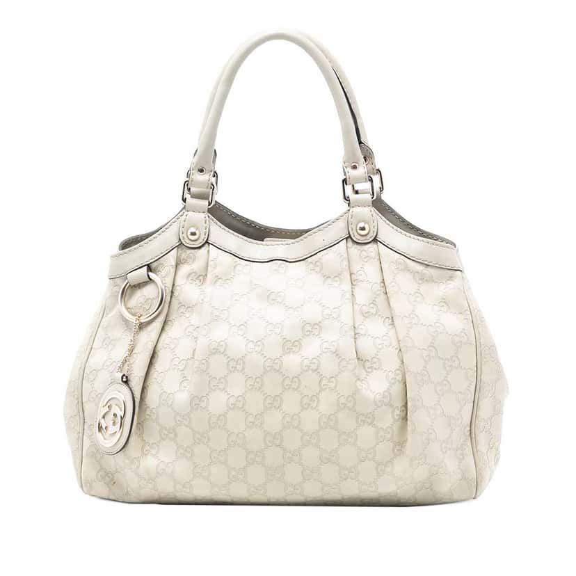 Gucci Medium Guccissima Sukey Tote White Leather Good condition - Front View