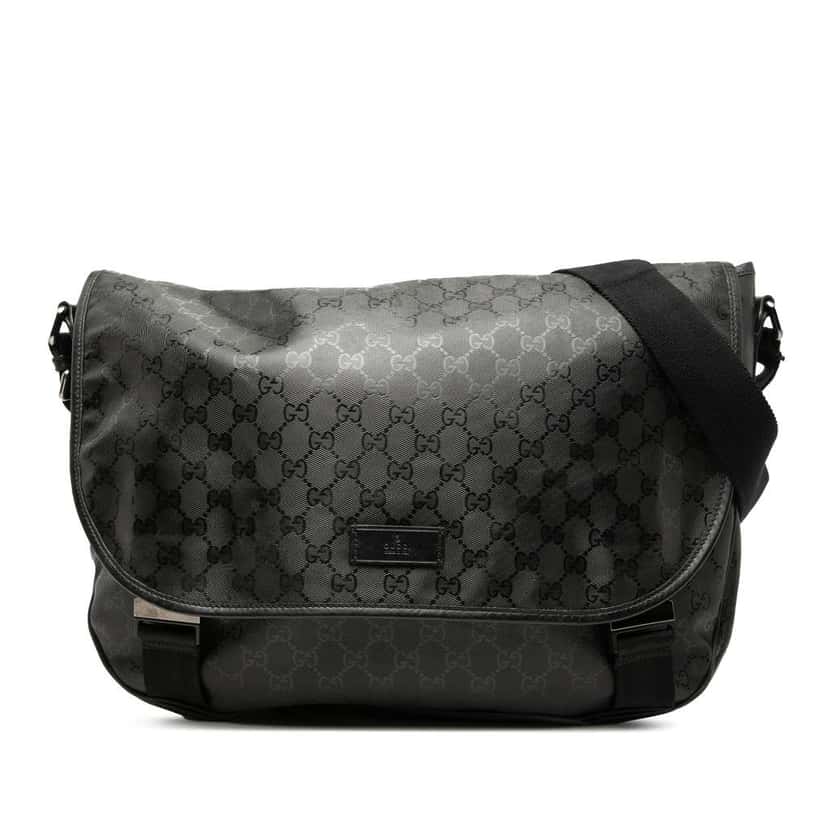 Gucci GG Imprime Messenger Bag Black Canvas Very good condition - Front View