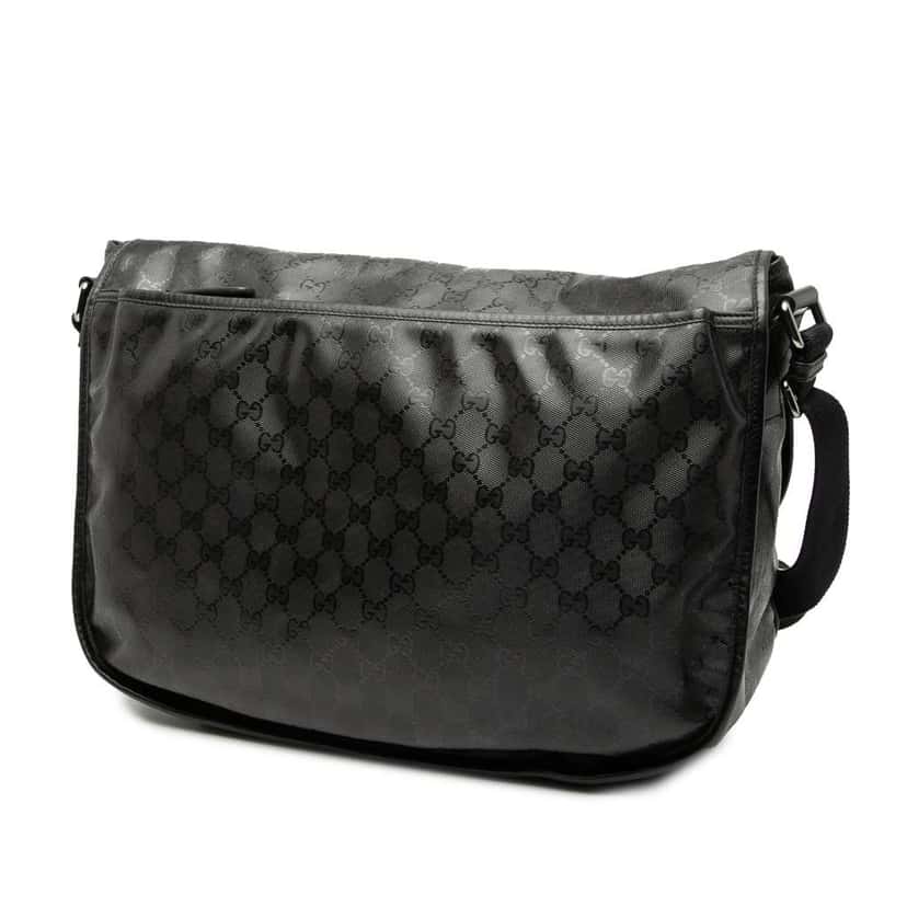 Gucci GG Imprime Messenger Bag Black Canvas Very good condition - Back View