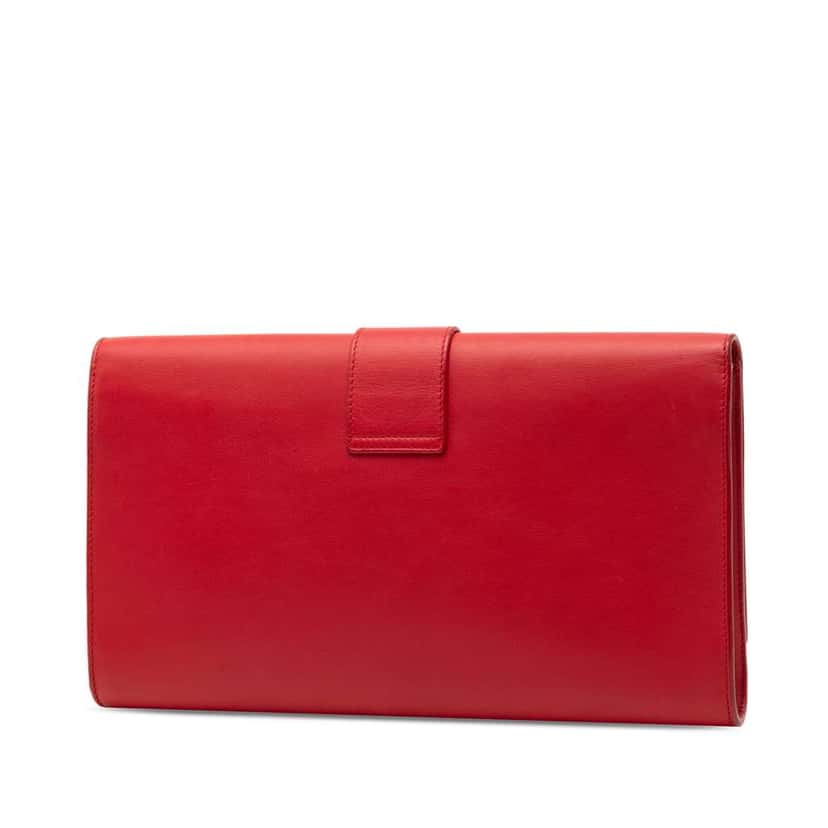 Saint Laurent Leather Chyc Ligne Clutch Red Leather Very good condition - Back View
