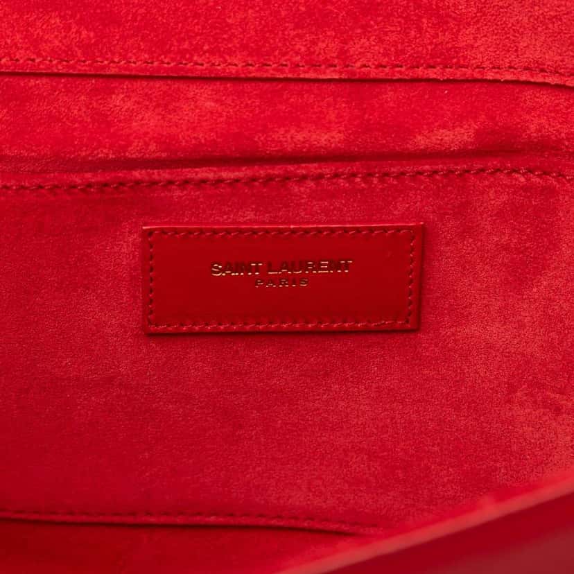 Saint Laurent Leather Chyc Ligne Clutch Red Leather Very good condition - Box View
